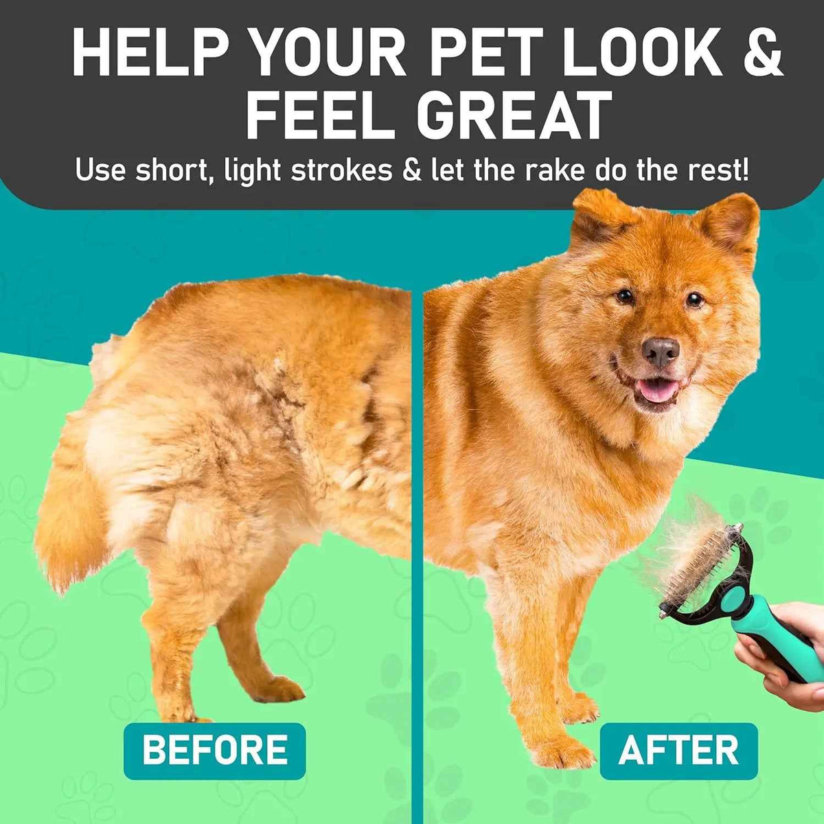 Maxpower Dual-Sided Pet Grooming Rake for Dogs & Cats