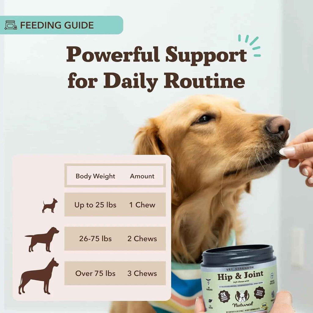 Natural Dog Company Hip & Joint Chews for Senior Dogs, 90 Ct
