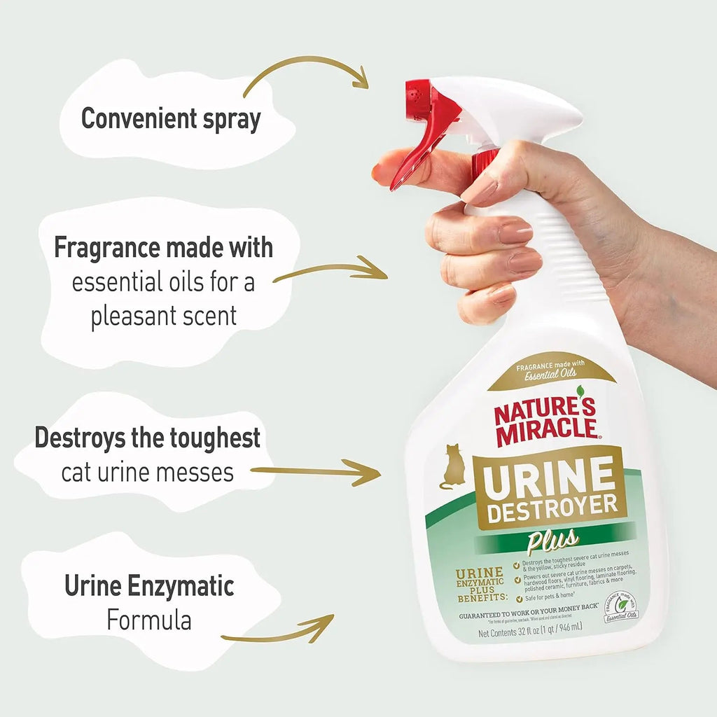 Nature’s Miracle Urine Destroyer plus Cat, 32 Ounces, Ready-To-Use