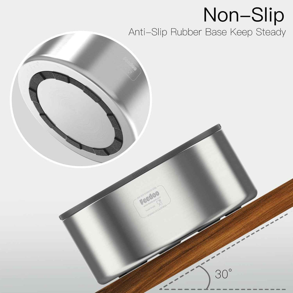 No Spill Dog Water Bowl 1 Gallon Stainless Steel Slow Feeder