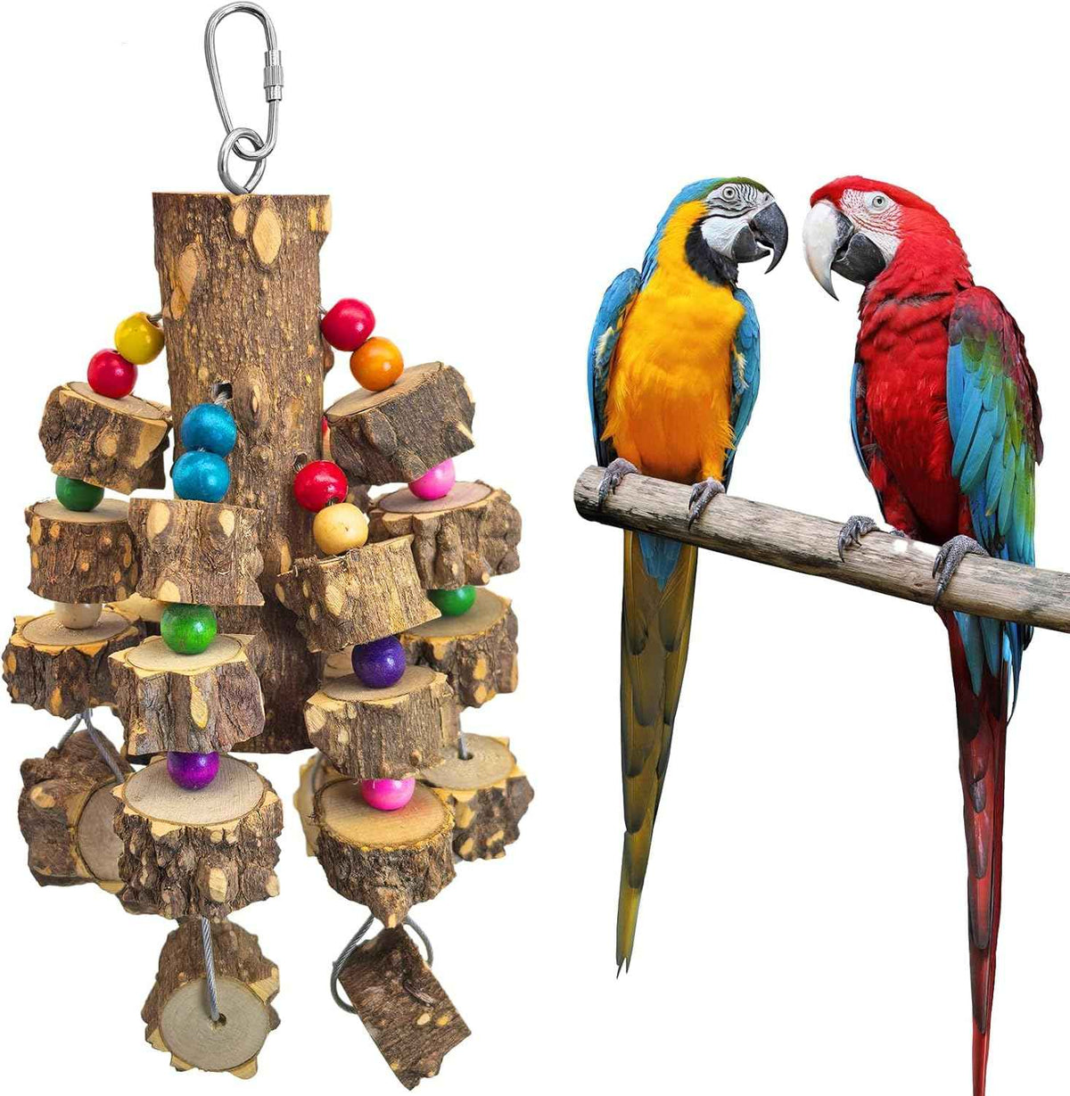 Large Parrot Toy Natural Wood Chew for Macaw & Cockatoo