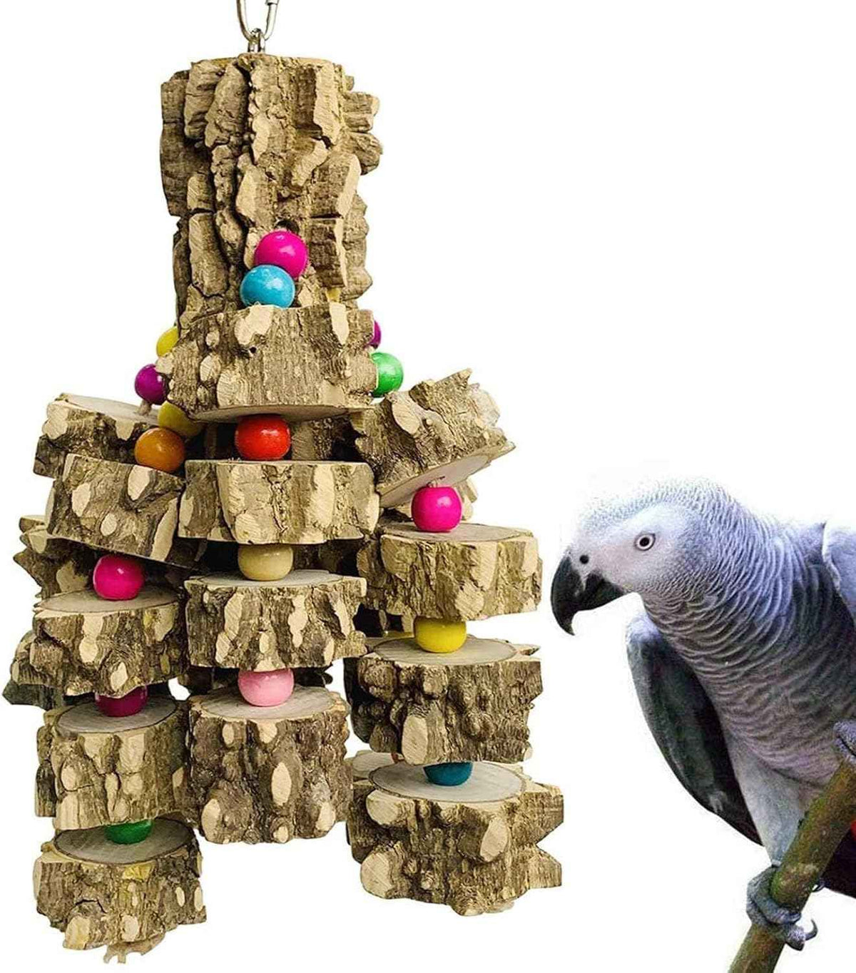 Large Parrot Toy Natural Wood Chew for Macaw & Cockatoo