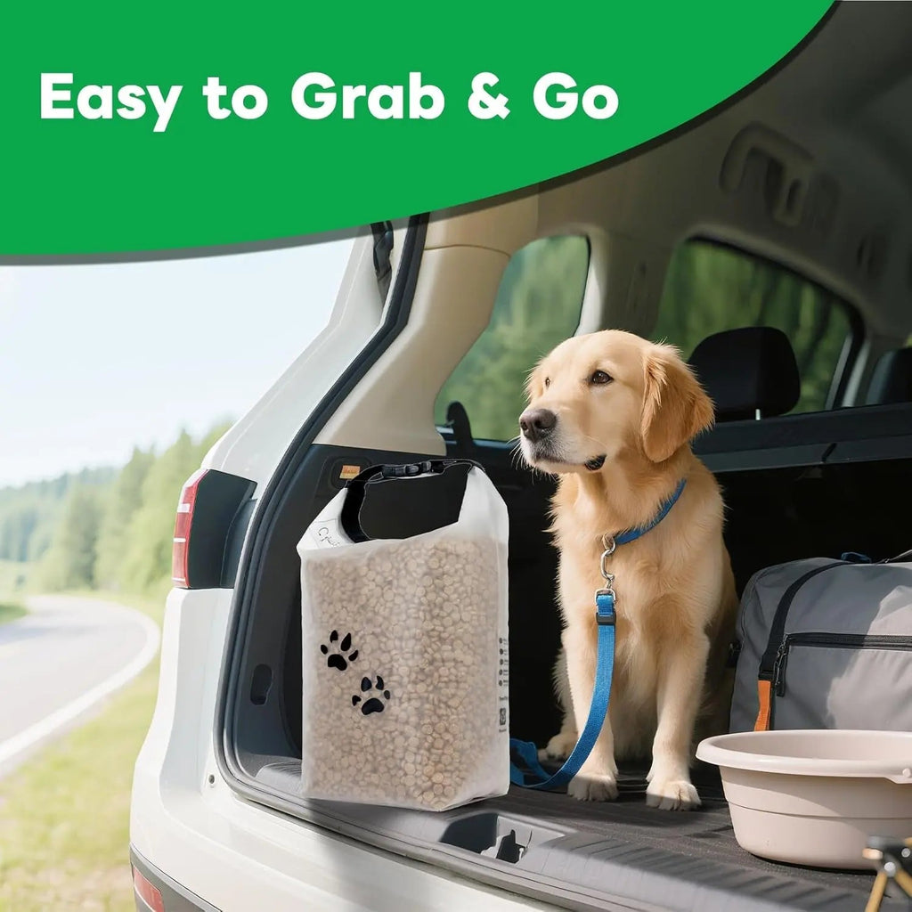 Travel Dog Food Storage Bag, Roll-Top Airtight Kibble Container 14 Cups