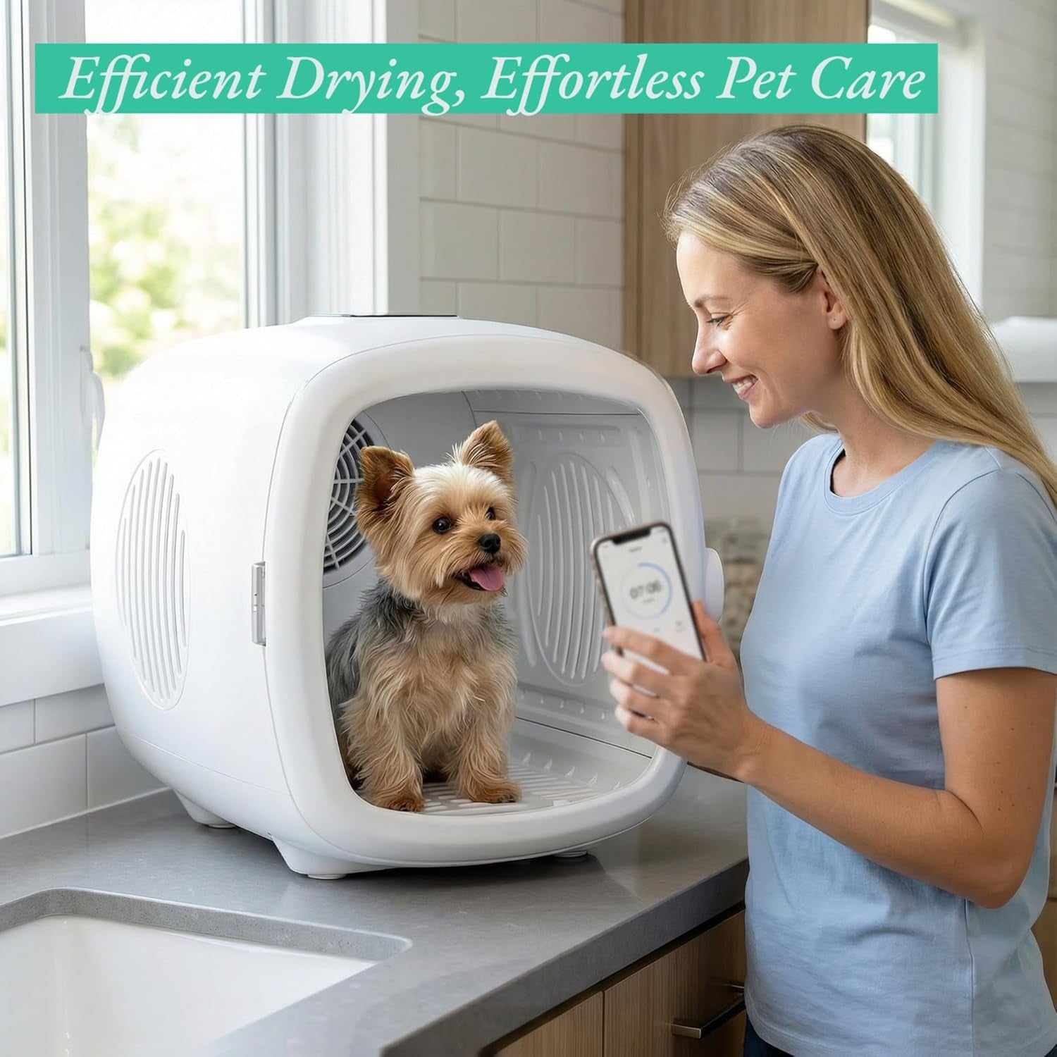 Pet Grooming Dryer Box Quiet Smart Temp Fast Dry Negative Ion Dog Cat