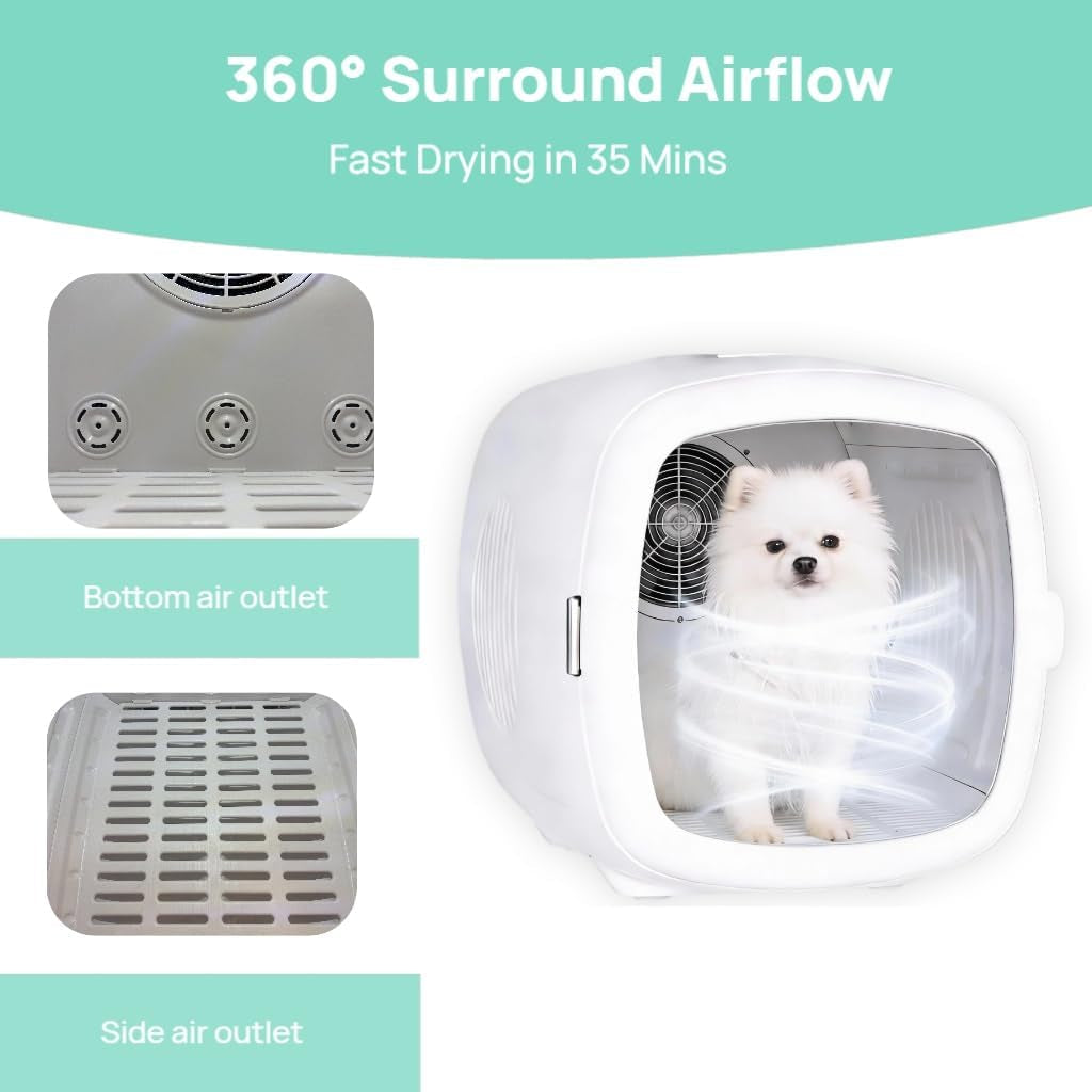 Pet Grooming Dryer Box Quiet Smart Temp Fast Dry Negative Ion Dog Cat