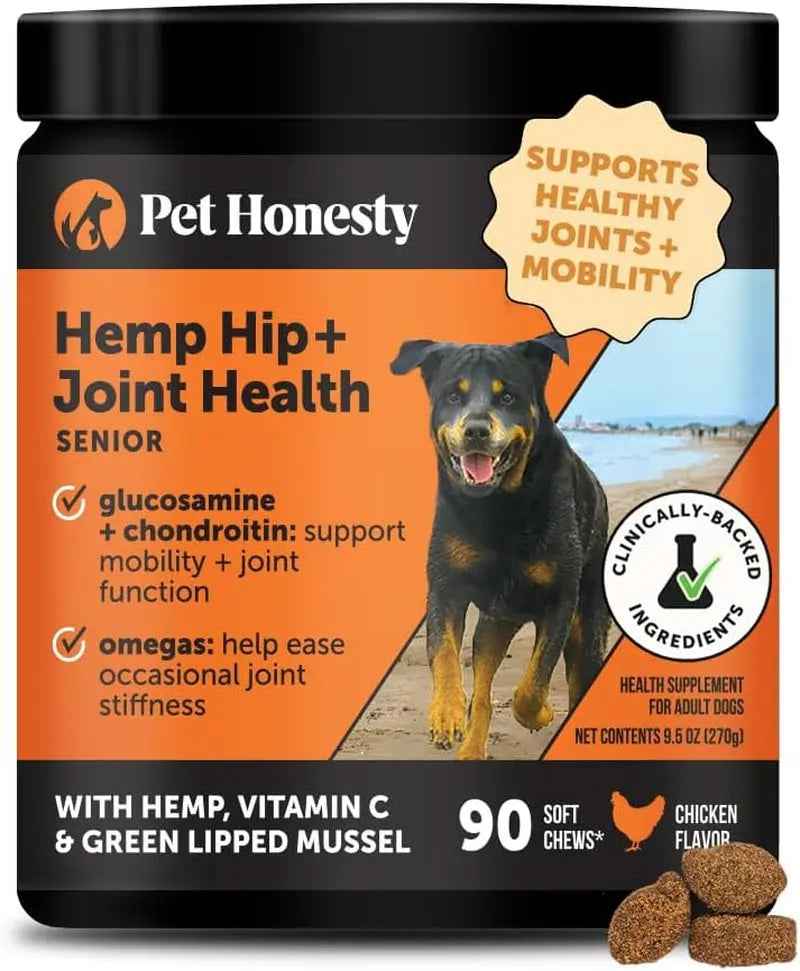 Pet Honesty Senior Hemp Hip & Joint Chews for Dogs, 90 Ct