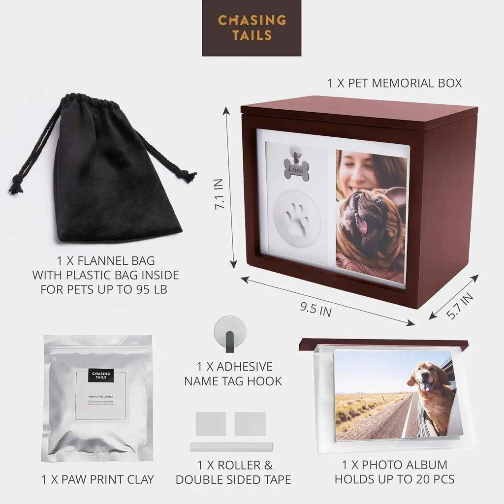 Pet Memorial Urn with Photo Frame – Paw Kit & Album