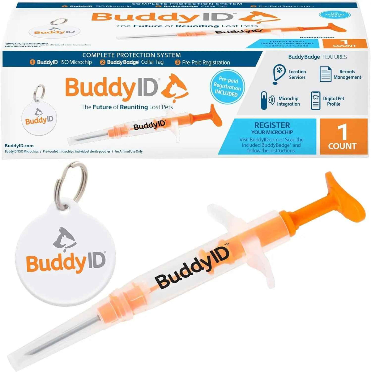 Pet Microchip + QR Collar Tag with Lifetime Registration