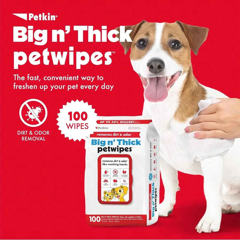 Pet Wipes for Dogs & Cats, 100 Large Grooming Wipes