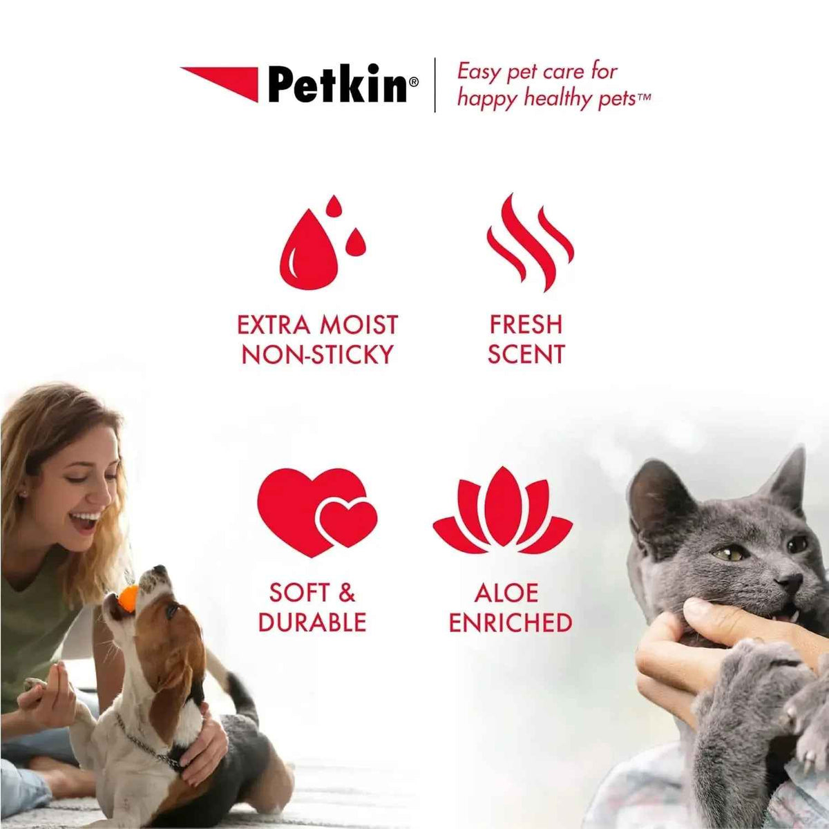 Pet Wipes for Dogs & Cats, 100 Large Grooming Wipes