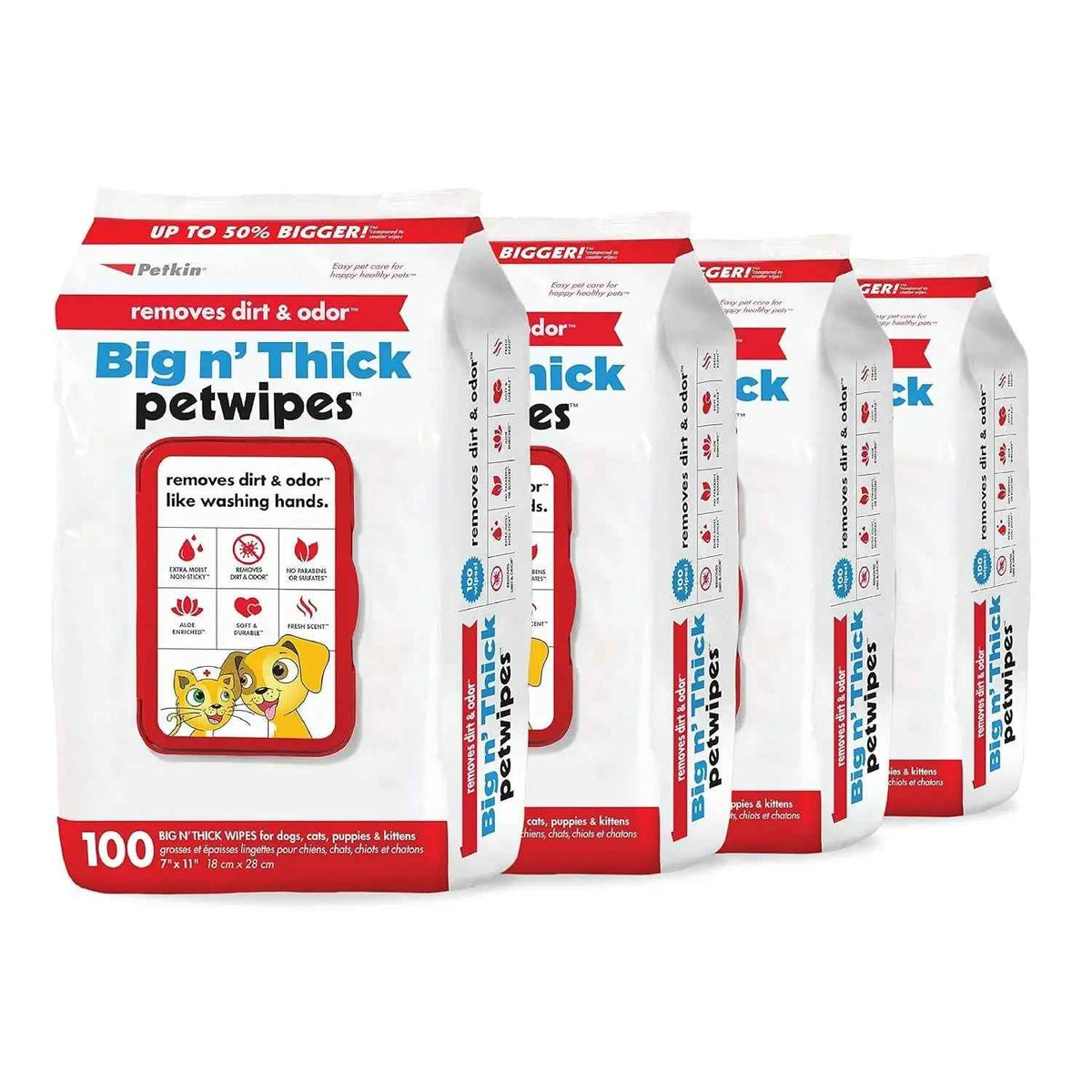 Pet Wipes for Dogs & Cats, 100 Large Grooming Wipes