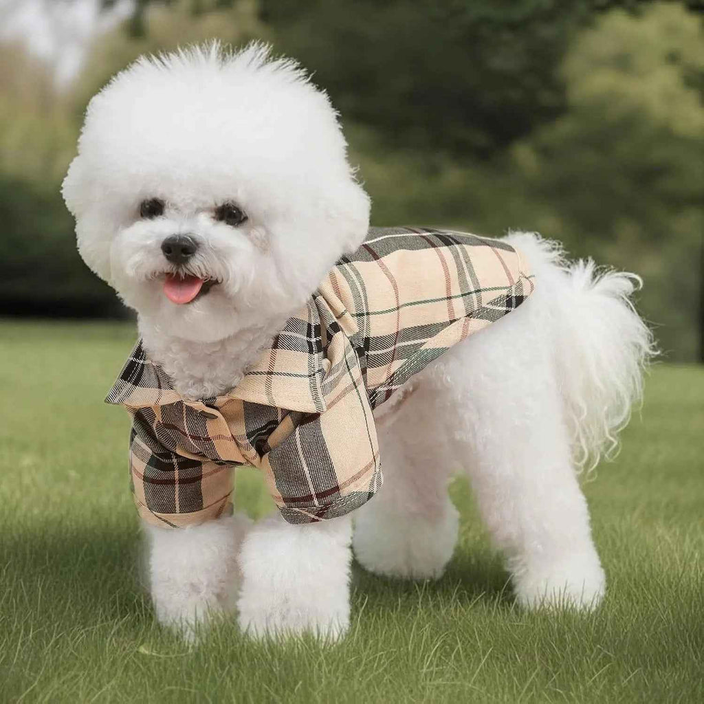 Plaid Dog Polo Shirt for Small & Medium Dogs and Cats