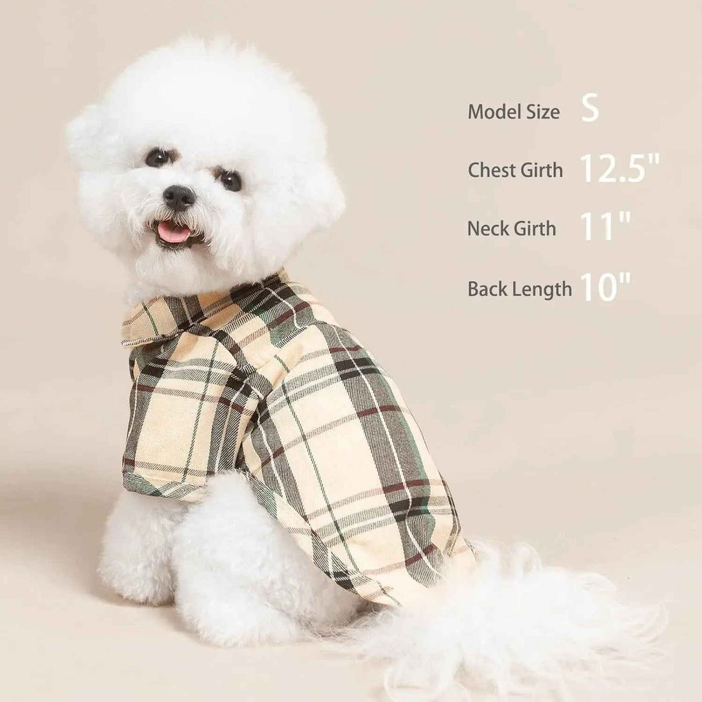 Plaid Dog Polo Shirt for Small & Medium Dogs and Cats