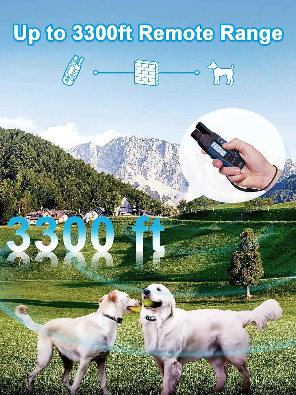 Waterproof Training Collar – 3300ft, Rechargeable, 2 Dogs