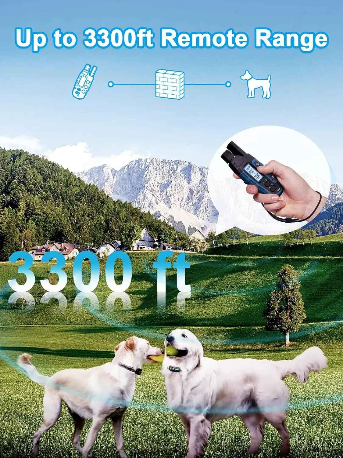 Waterproof Training Collar – 3300ft, Rechargeable, 2 Dogs