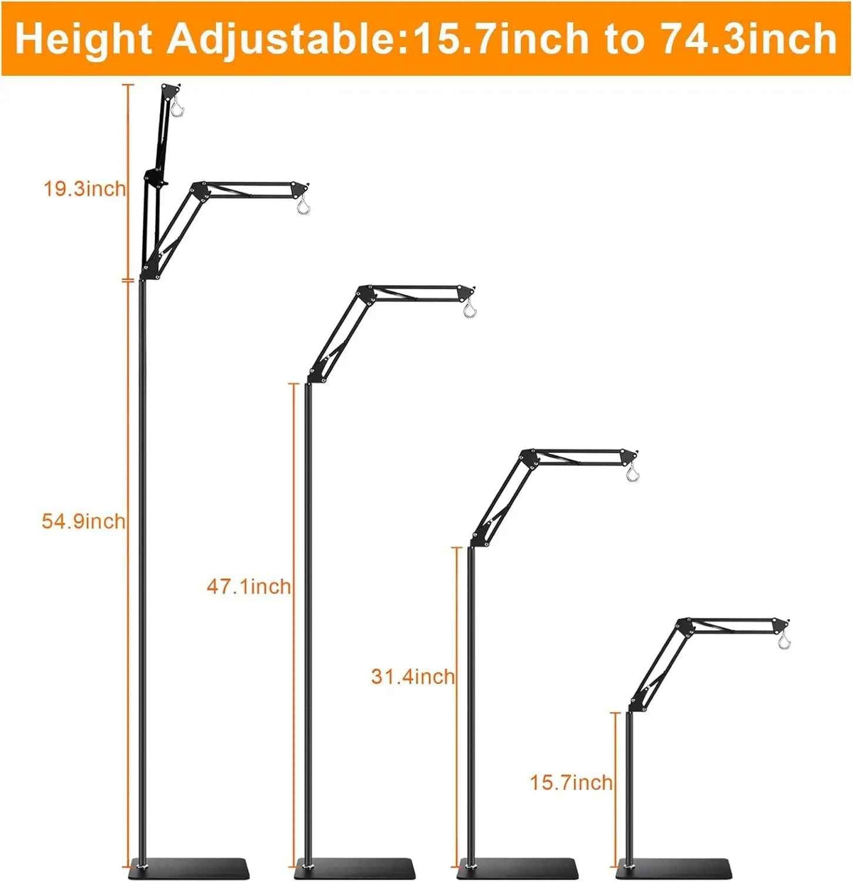 Reptile Lamp Stand – Adjustable Height & Swing Arm