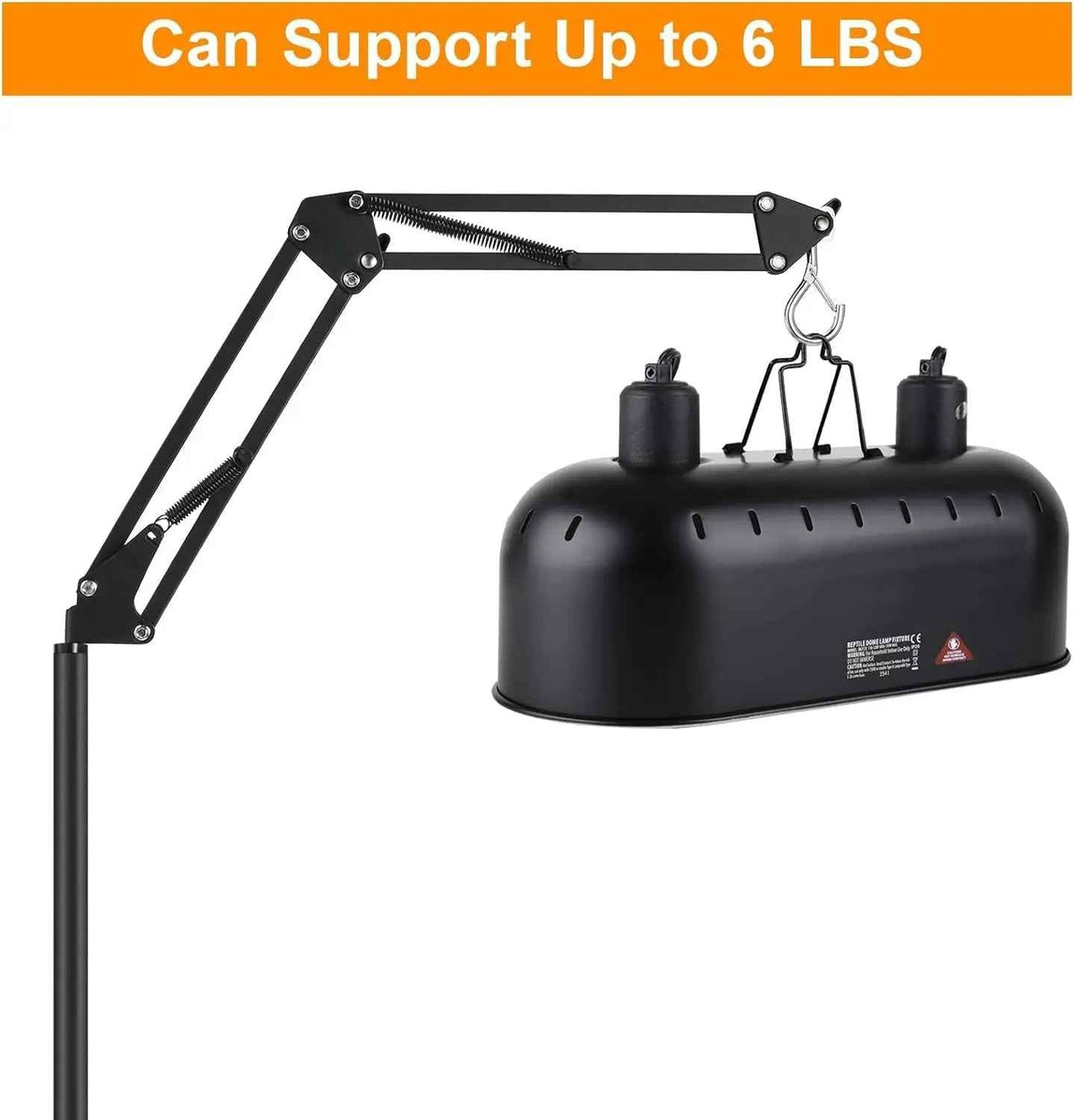 Reptile Lamp Stand – Adjustable Height & Swing Arm