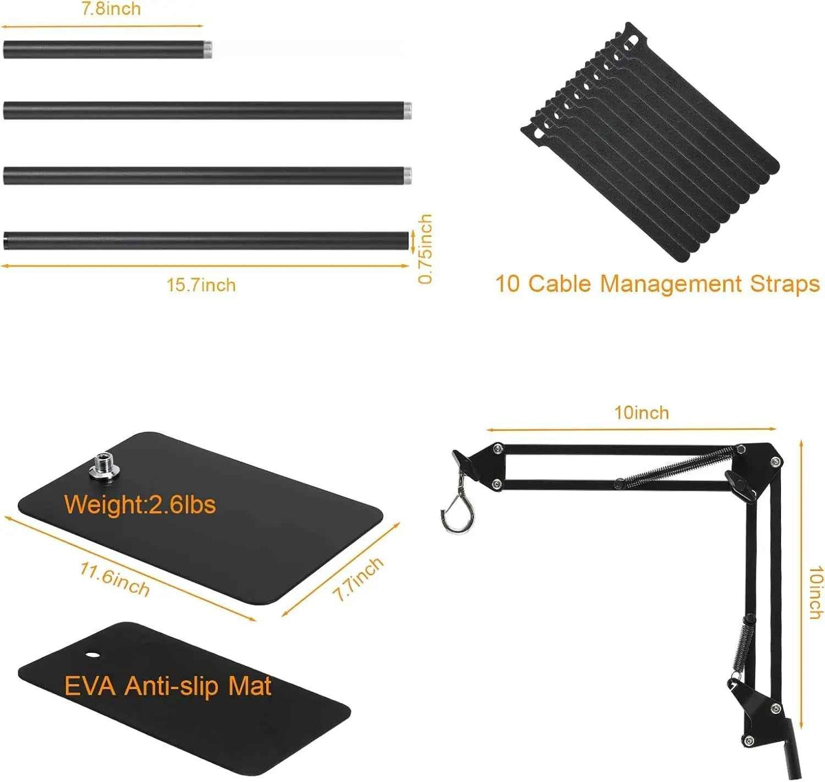 Reptile Lamp Stand – Adjustable Height & Swing Arm