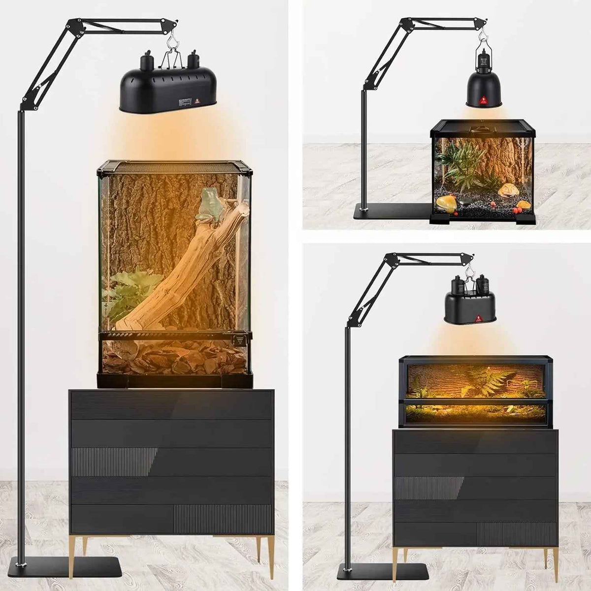 Reptile Lamp Stand – Adjustable Height & Swing Arm