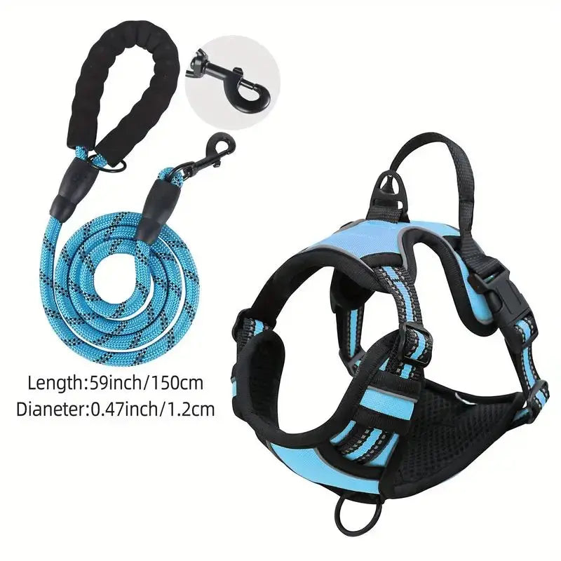 Service Dog Harness Front Clip Heavy Duty Reflective Easy Control Handle for Large Dog Walking，Easy to Control for Small Medium