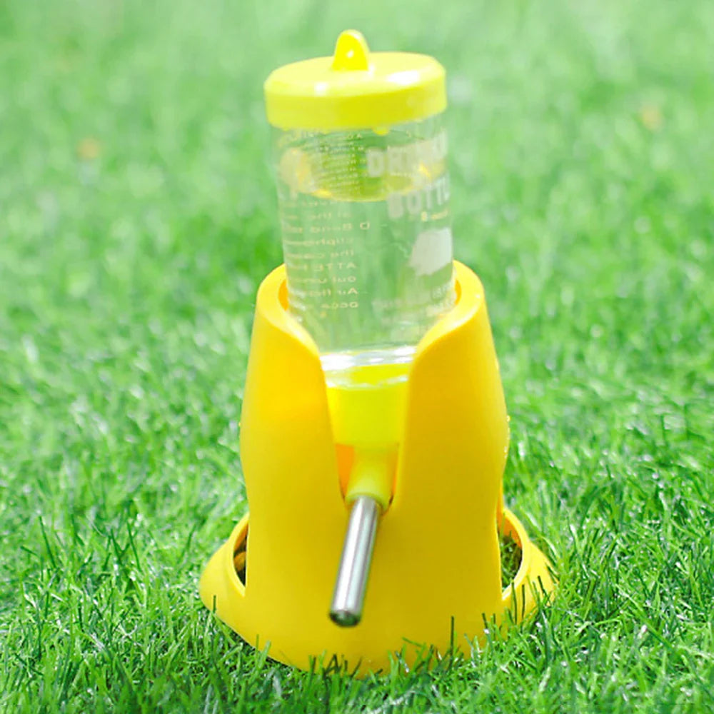 Random Automatic Water Bottle Drinking Feeder Dispenser Bottle 80ML with Food Feeder Station bowl Pet Container for Small Animal