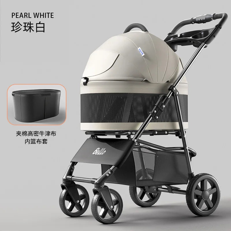 【One-Pull Open Ver】Dog Stroller for Small Dogs One-Touch Foldable Dog Stroller for SmallMedium Dogs Cats up to 44Lbs cat carrier
