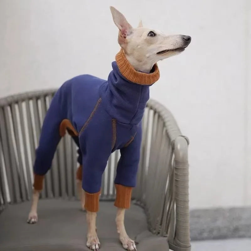 Dog Clothes Pet Plush Warm High Neck Four Legged Clothes Slightly Elastic Little Lingti Huibit Clothes Four Legged Warm Base