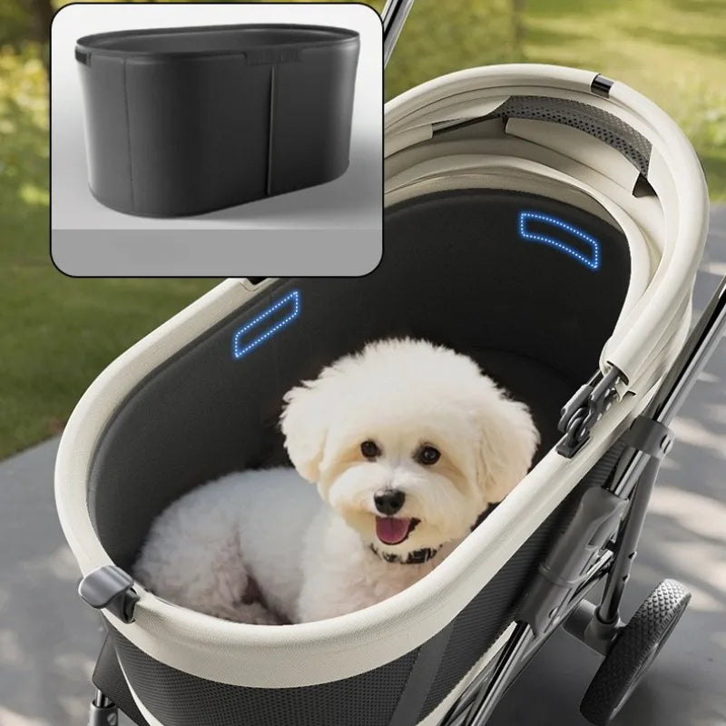 【One-Pull Open Ver】Dog Stroller for Small Dogs One-Touch Foldable Dog Stroller for SmallMedium Dogs Cats up to 44Lbs cat carrier