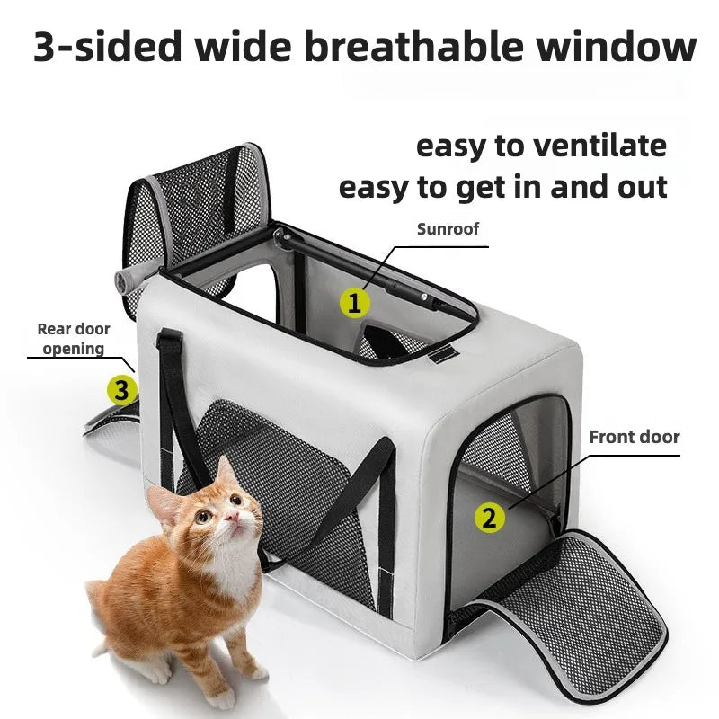 2-in-1 Small Pet Stroller + Pet Backpack for Dogs and Cats Small Pet Stroller for Going Out Lightweight and Foldable pet carrier