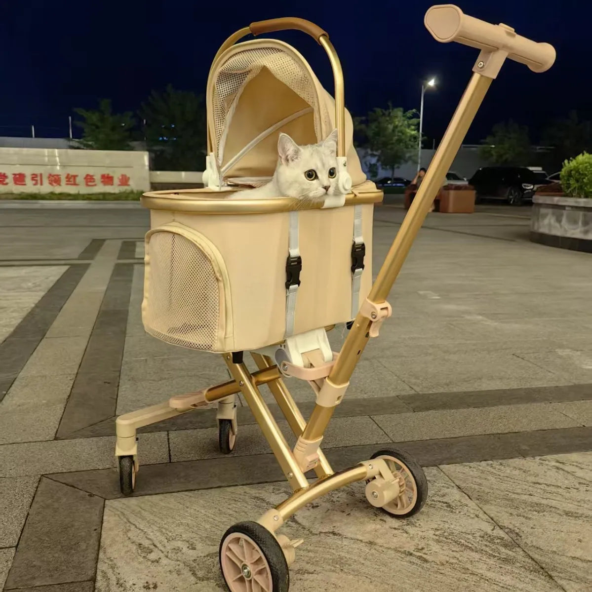 3 in 1 Pet Stroller for 20LBS Dogs Cats with Detachable Carrier Foldable Pet Travel Carrier for Car Seat Hand Carry Safe Outings