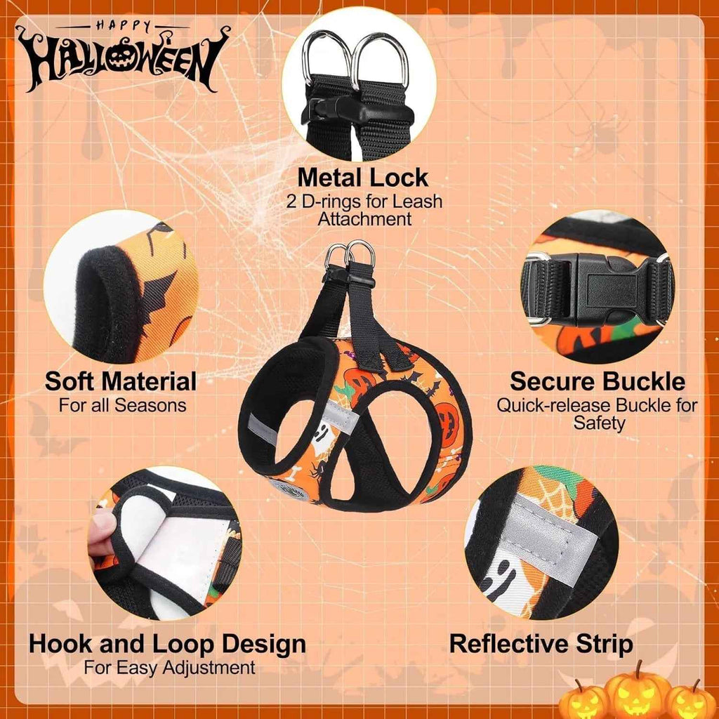 Step-In Harness & Leash Set – Printed Mesh, Puppies & Cats