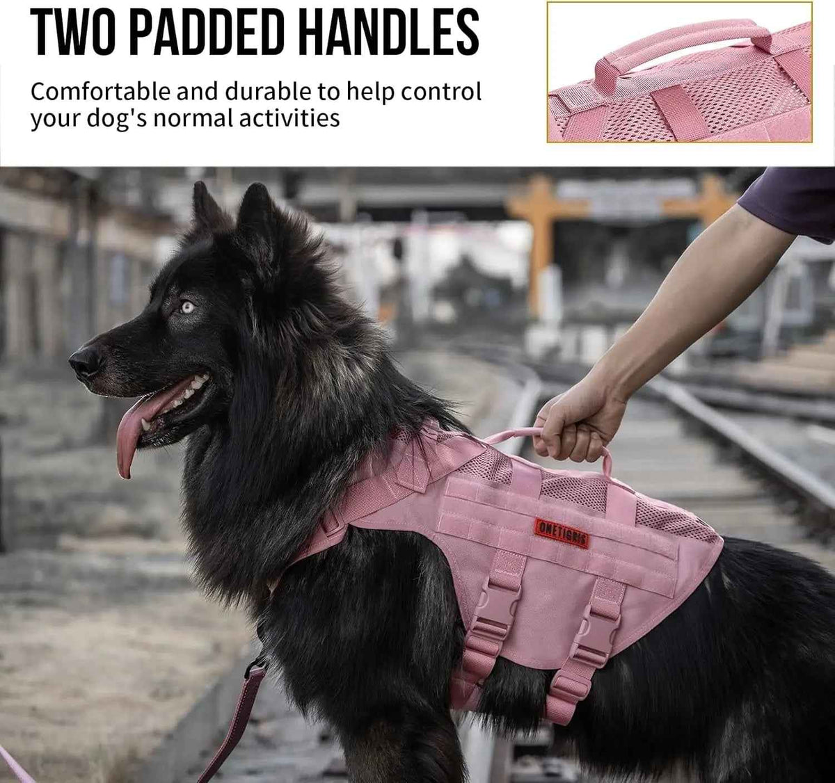 1000D Nylon Tactical Dog Harness – Dual Grab Handles