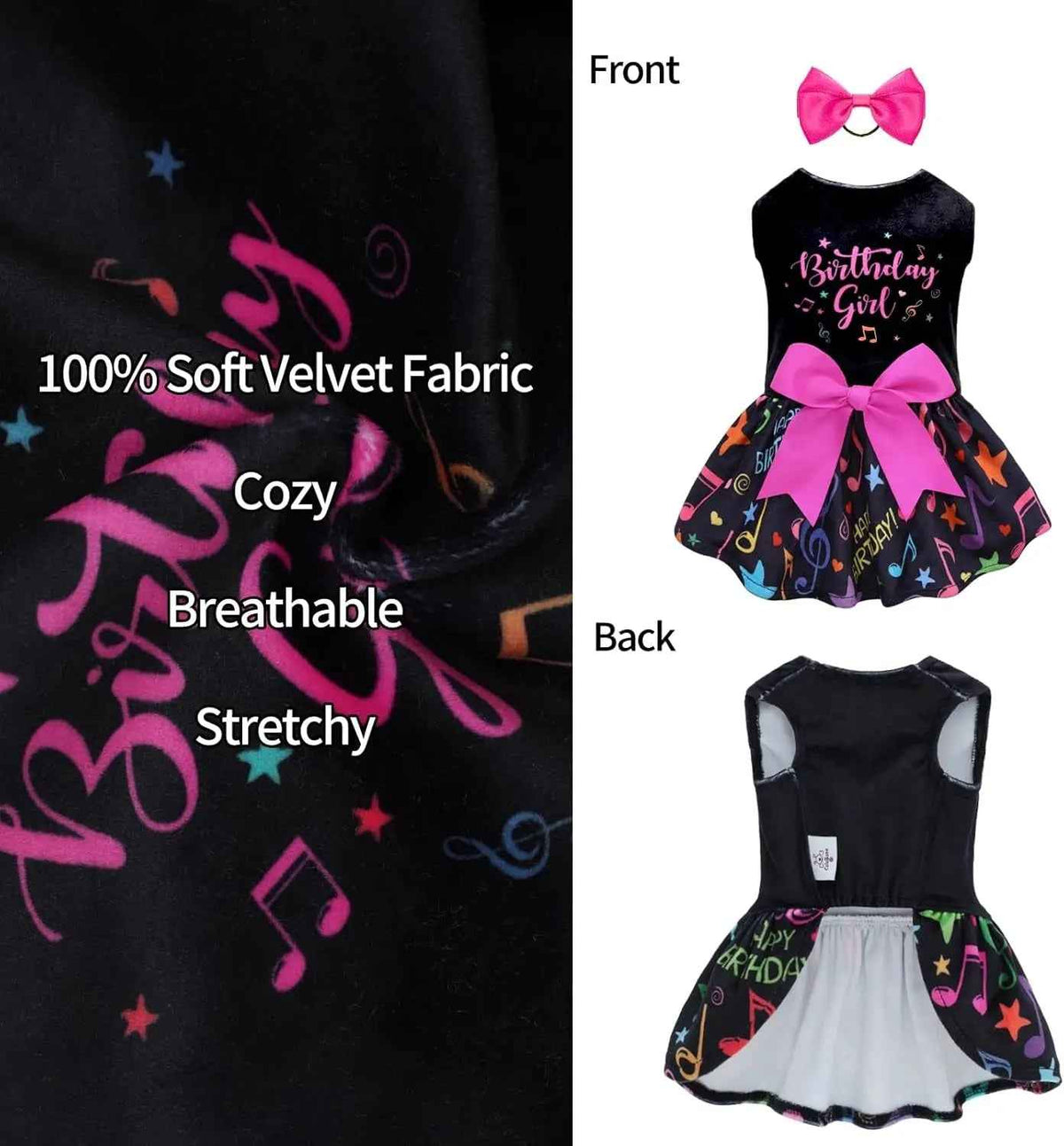 Velvet Dog Birthday & Holiday Dress, XXS–L