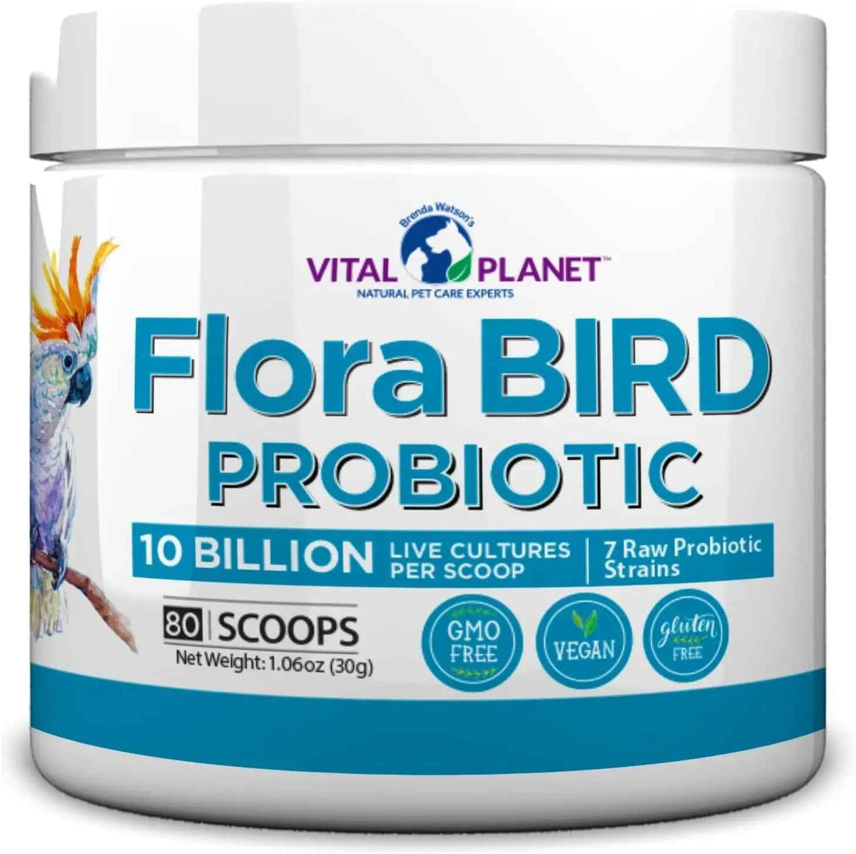 Vital Planet Bird Probiotic Powder 10 Billion CFU, 7 Strains