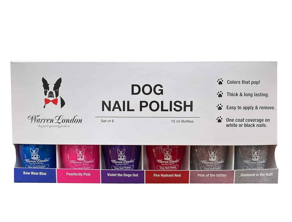 Warren London Dog Nail Polish – 6 Pack, Bright Colors