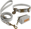 Waterproof Dog Collar & 4FT Leash Set Adjustable XS–XL with Poop Bag