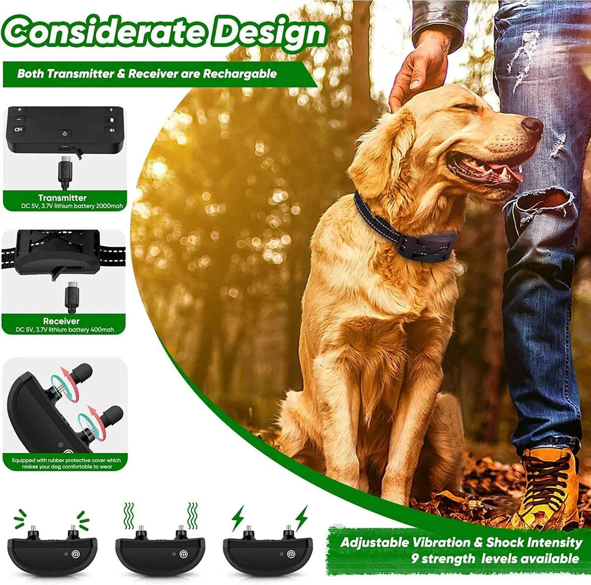 2-in-1 Wireless Dog Fence & Collar System – Expandable