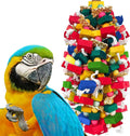 XL Natural Wood & Cotton Parrot Chew Toy