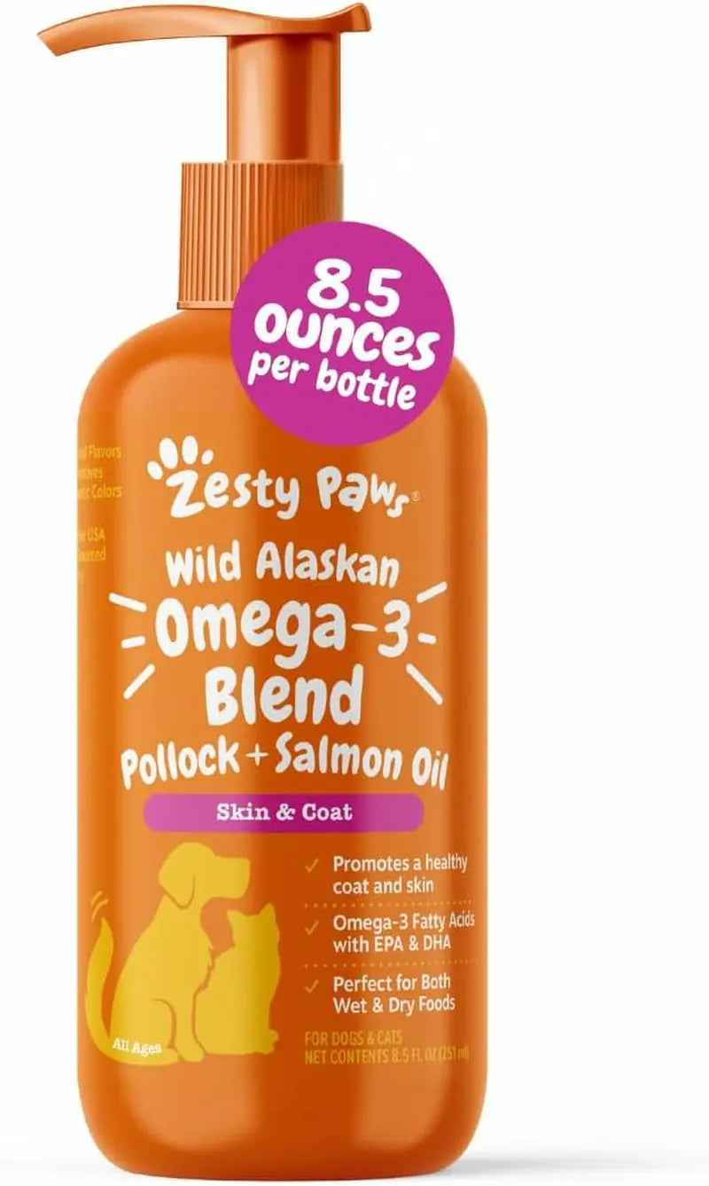 Zesty Paws Wild Alaskan Omega-3 Oil for Pets, 8.5 oz