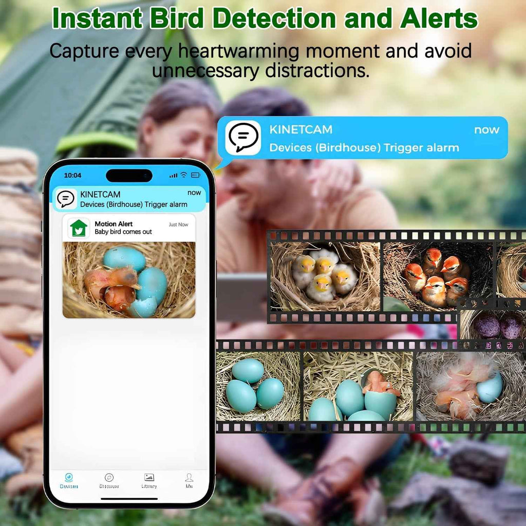 Smart Bird House Camera Solar WiFi HD 32GB