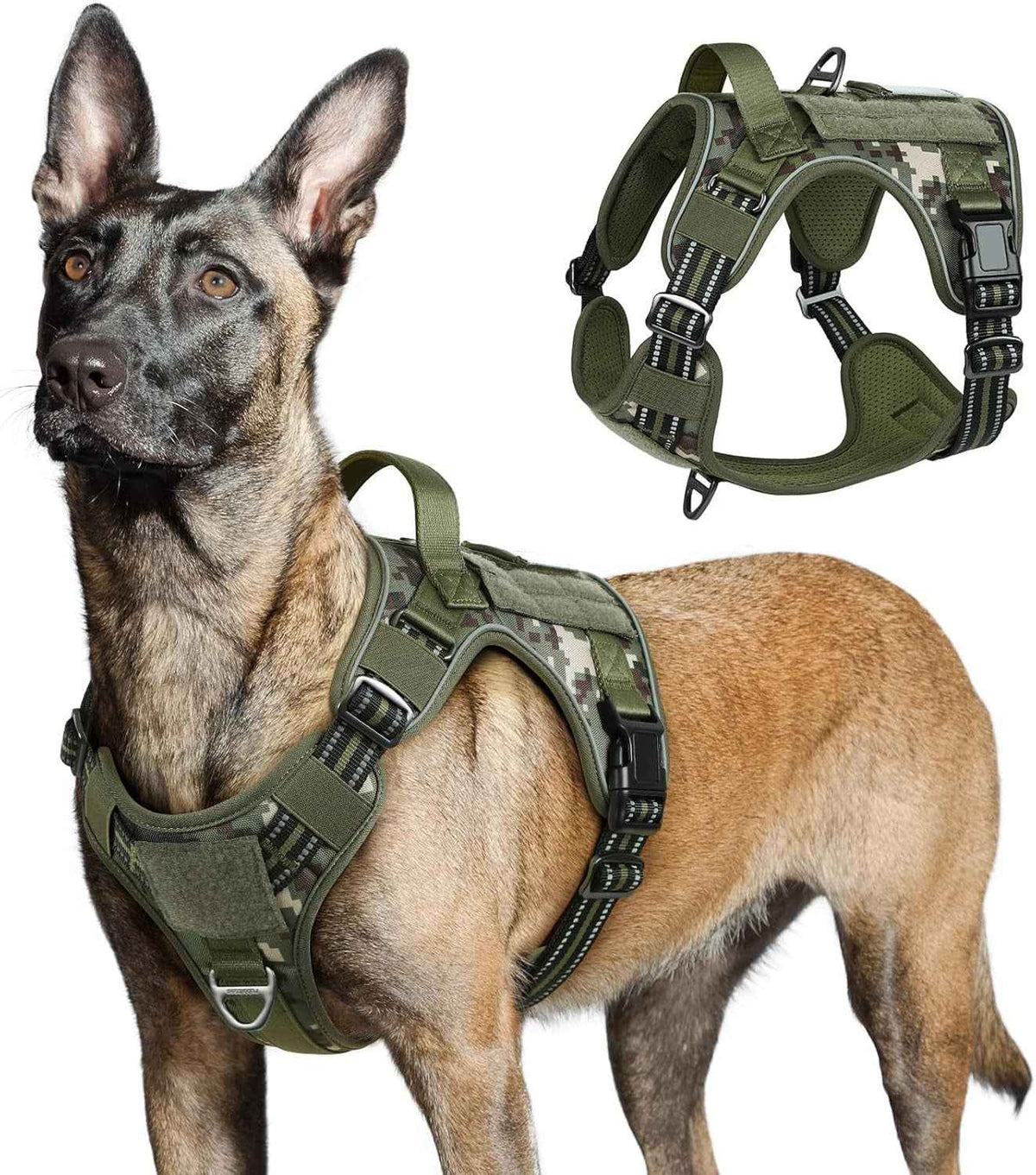 Adjustable MOLLE Harness Vest – Large Breeds, No-Pull