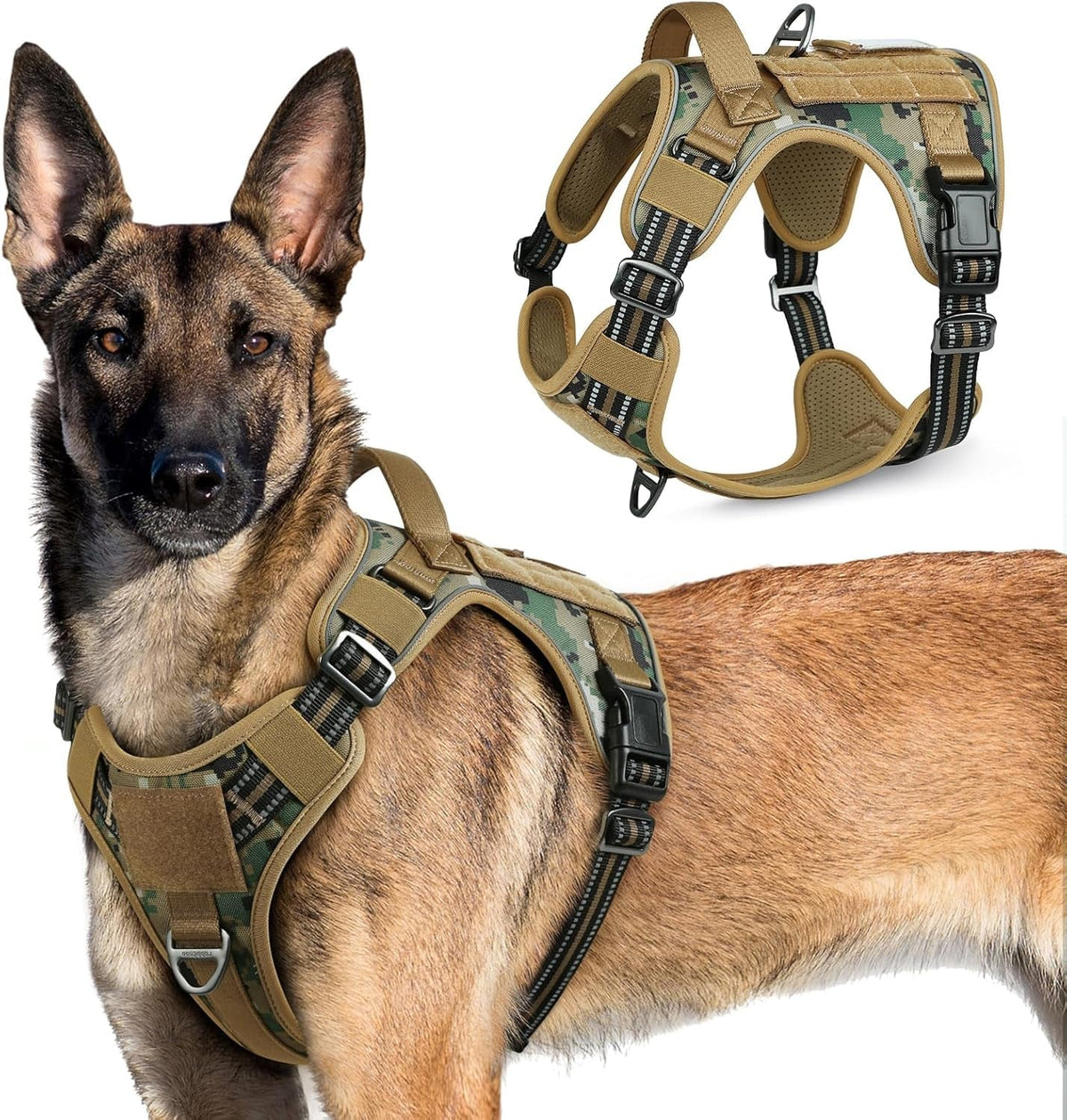 Adjustable MOLLE Harness Vest – Large Breeds, No-Pull