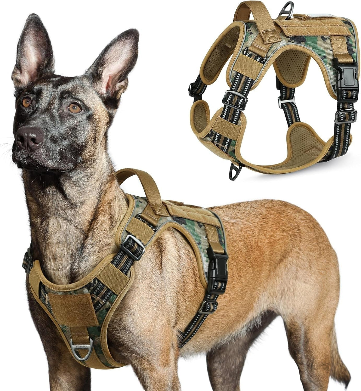 Adjustable MOLLE Harness Vest – Large Breeds, No-Pull