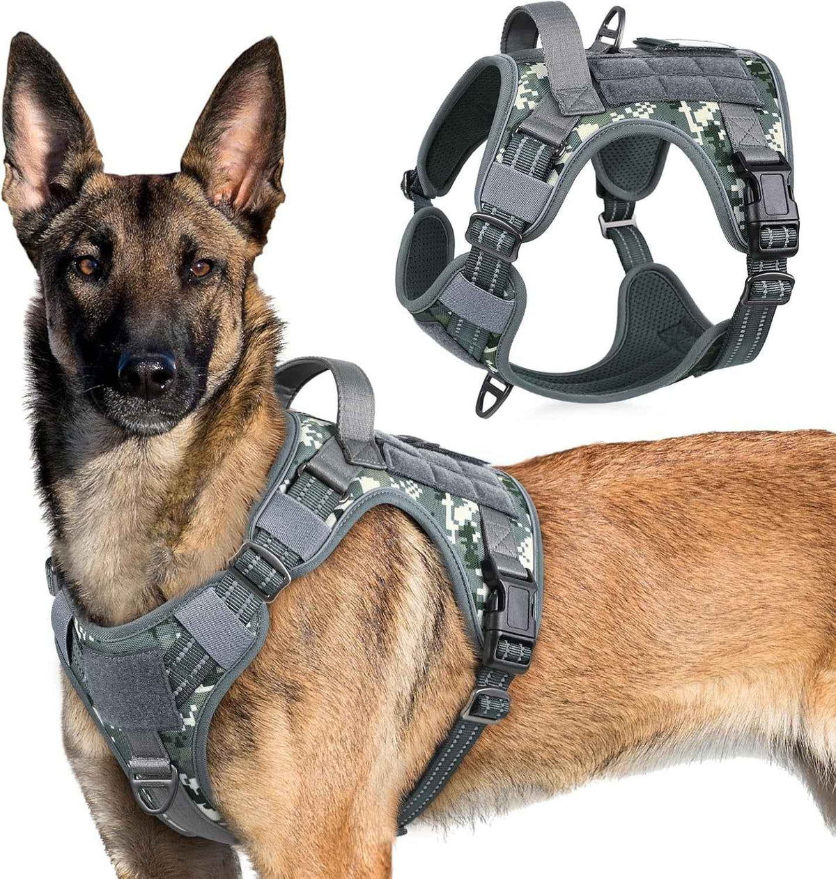 Adjustable MOLLE Harness Vest – Large Breeds, No-Pull