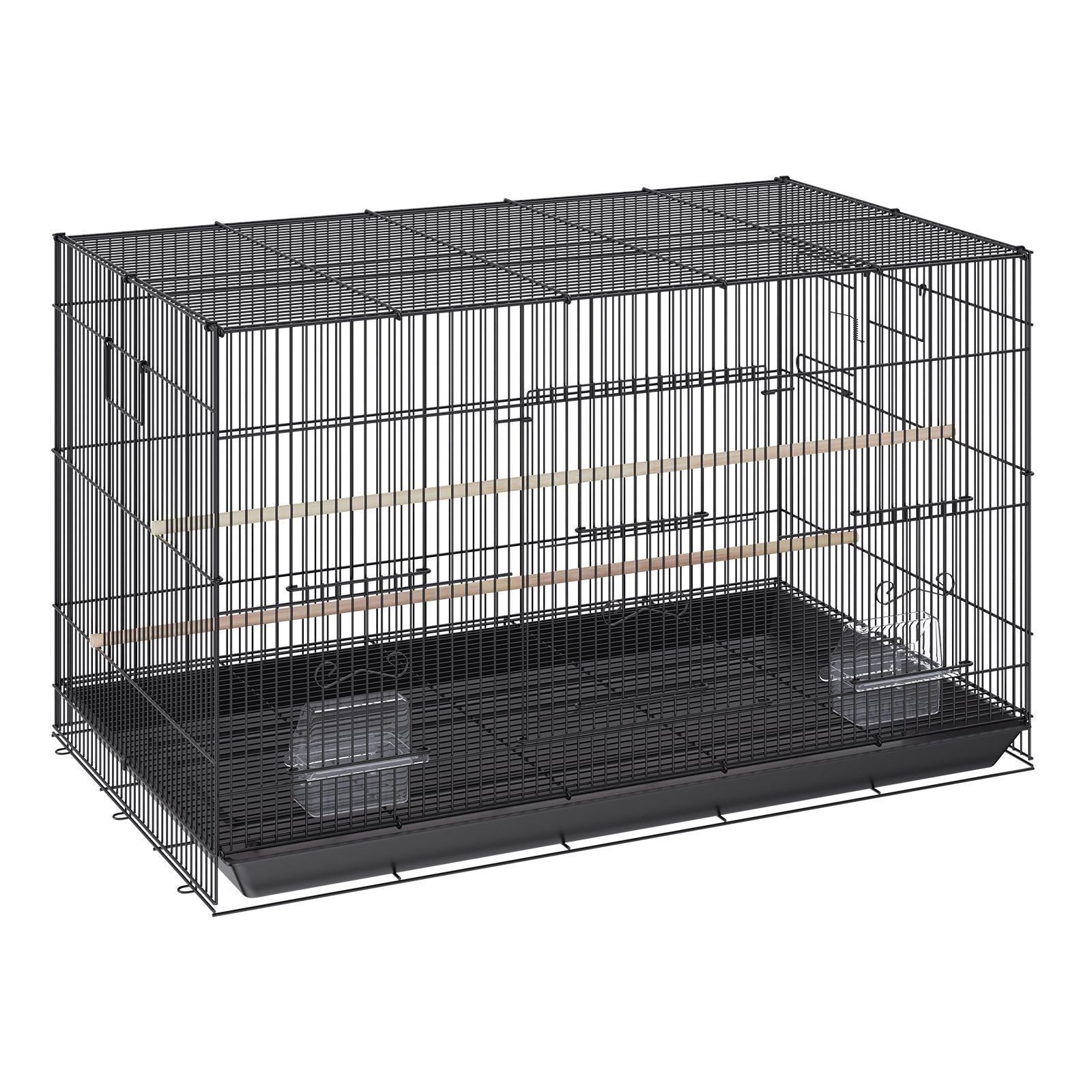 30 inch Bird Cage, Metal Large Parakeet Cages for Cockatiels Small Parrot Budgies Lovebirds Canaries, Pet Bird Cage with Rolling Stand and Tray