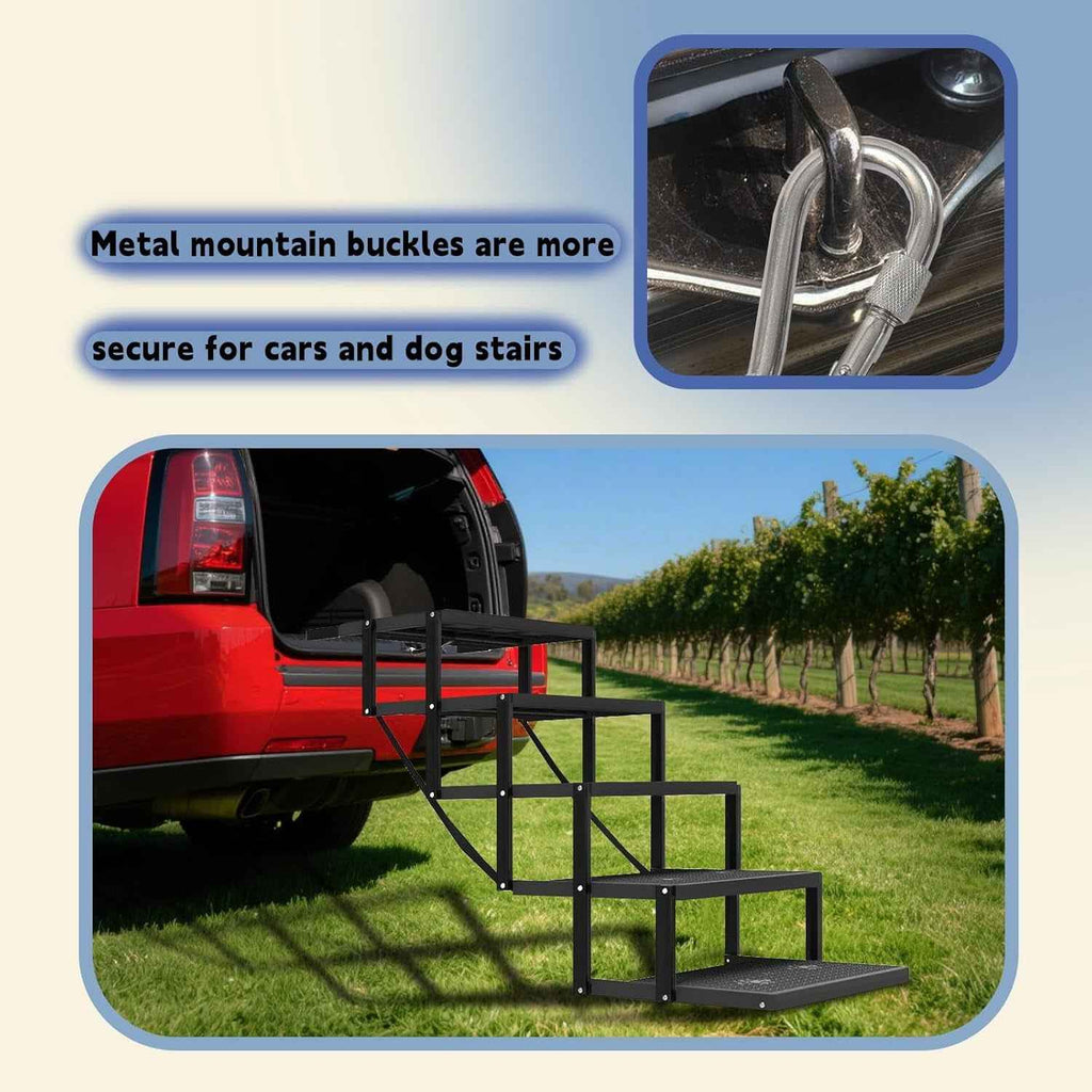 Foldable Dog Stairs for Car Heavy Duty 5 Step Pet Steps