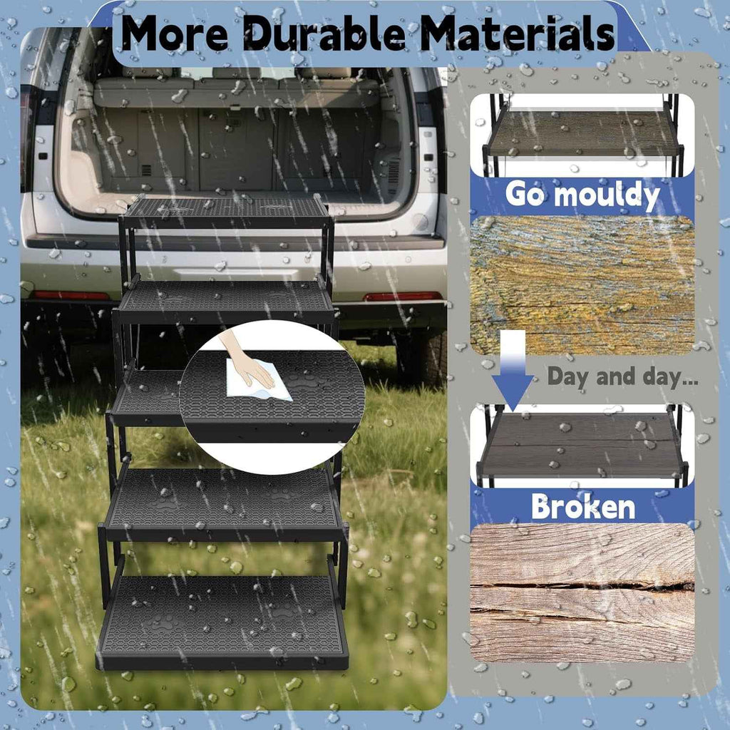 Foldable Dog Stairs for Car Heavy Duty 5 Step Pet Steps