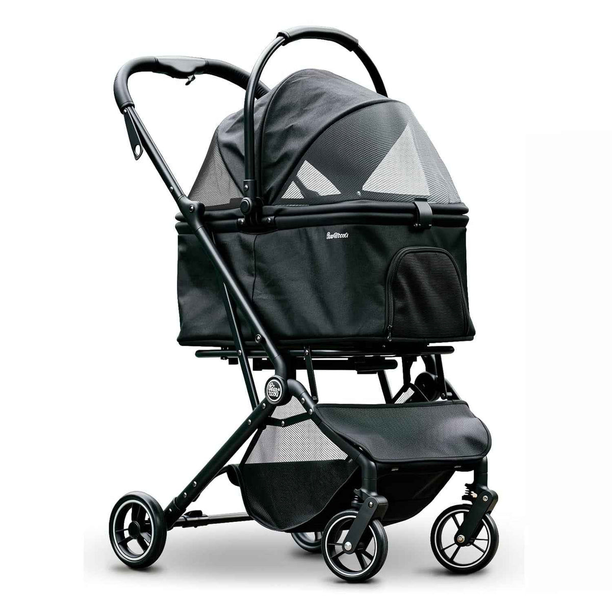 4-Wheel Foldable Pet Stroller – Removable Carrier, 33lb