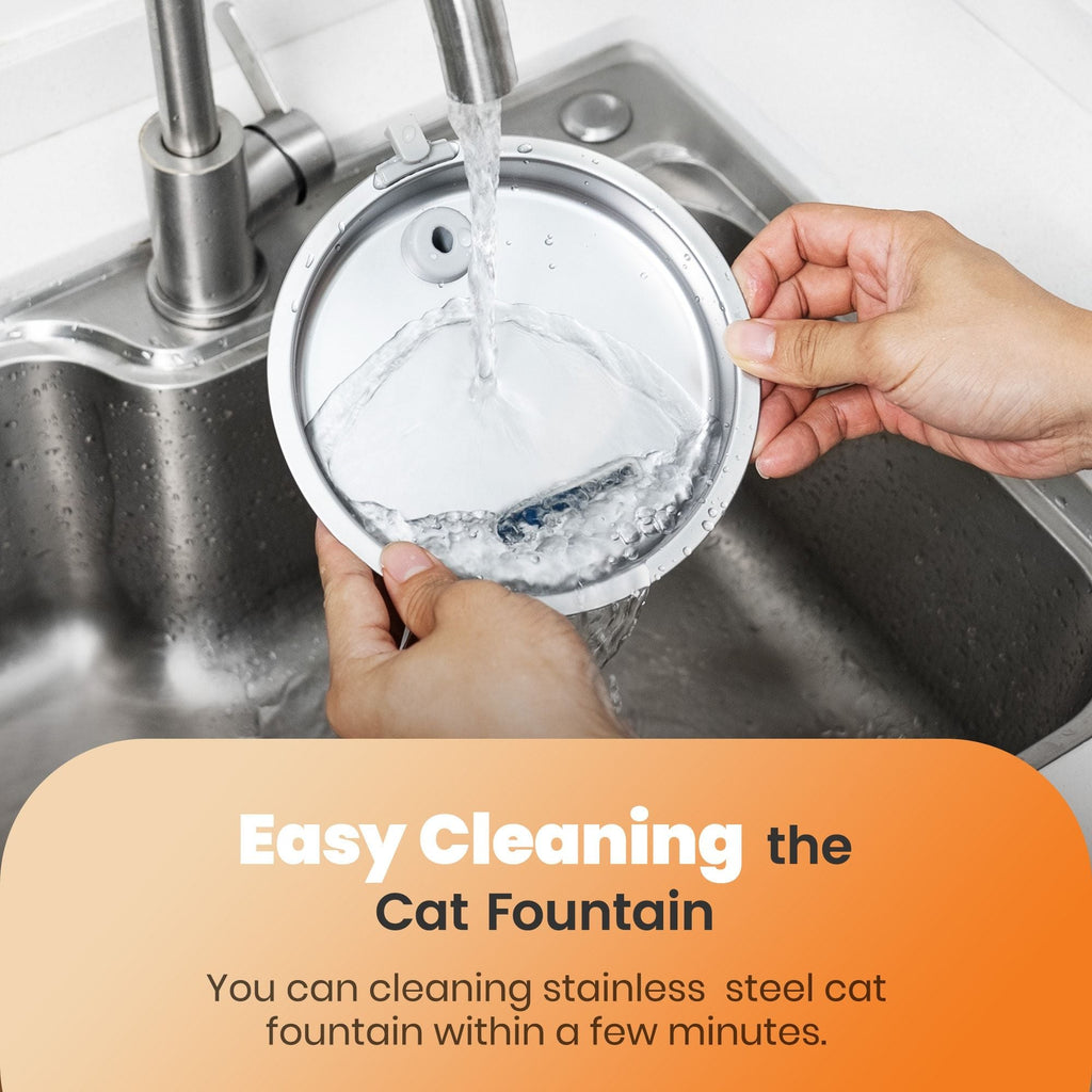 oneisall Stainless Steel Cat Water Fountain PW01SBU