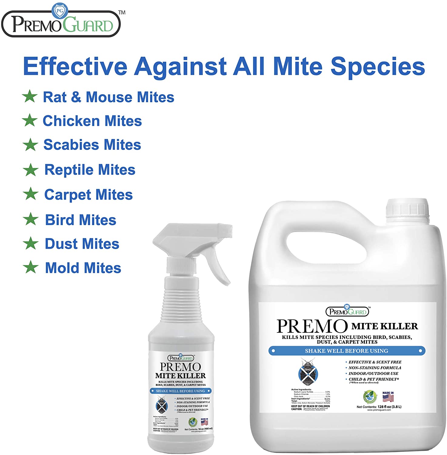 Mite Killer Spray | Natural & Non-Toxic | Premo Guard (C)